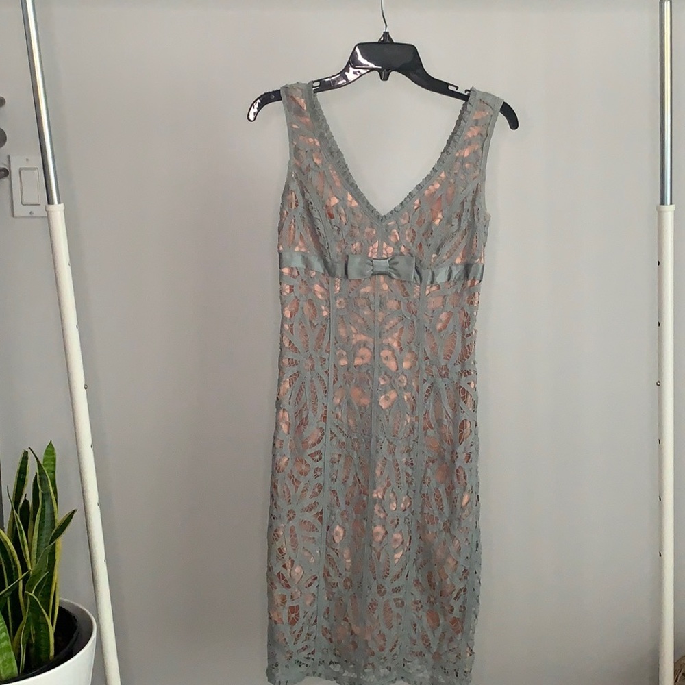 COPY - NWOT  Betsey Johnson Lace Grey & Peach Dress